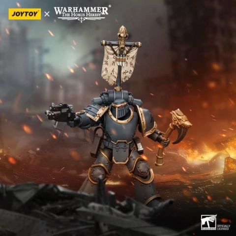 JT7509 The Horus Heresy Space Wolves Grey Slayer Pack Grey Slayer with Legion Vexilla 1/18 by JoyToy