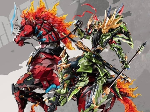 MNQ-XH09X Guan Yu & Red Flame Fire Dragon Horse 1/72 By Motor Nuclear