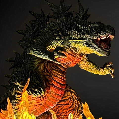 Godzilla Minus One Godzilla (First Form Odo Island Nightmare Ver. with Flame Effects) Statue