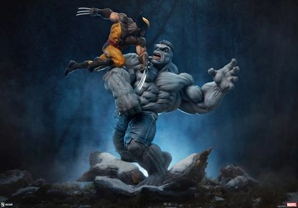 Marvel Grey Hulk vs. Wolverine Maquette by Sideshow