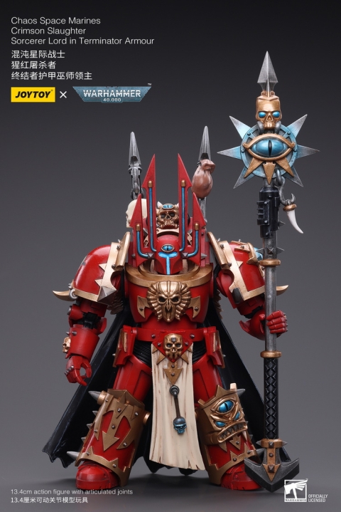 JT6816 1/18 Chaos Space Marines Crimson Slaughter Sorcerer Lord in Terminator Armour By Joytoy