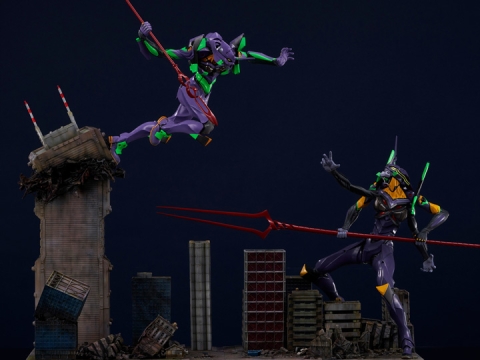 Rebuild of Evangelion Test Type Unit 01 vs Unit 13 Scene Scape Diorama By Union Creative