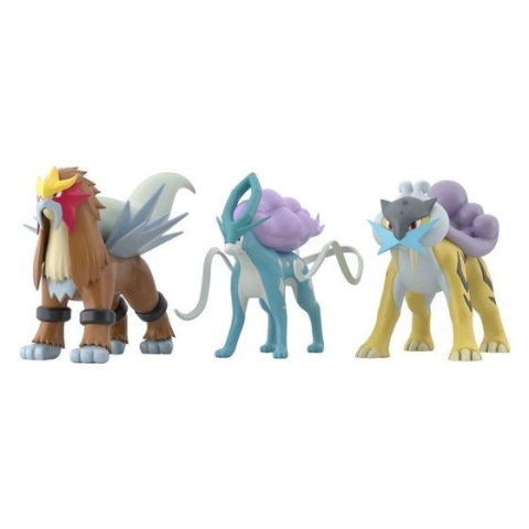 Pokemon Scale World Johto Region Raikou, Entei, & Suicune Set of 3 by Bandai