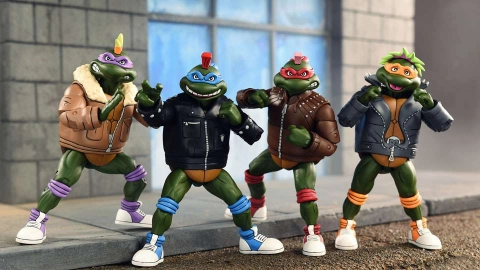 Teenage Mutant Ninja Turtles  Punk Disguise Turtles Cartoon 4 Pack Set Action Figure by Neca